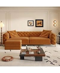 Streamdale Furniture 3-in-1 Convertible Sleeper Sofa with Pull-Out Bed and Ottoman