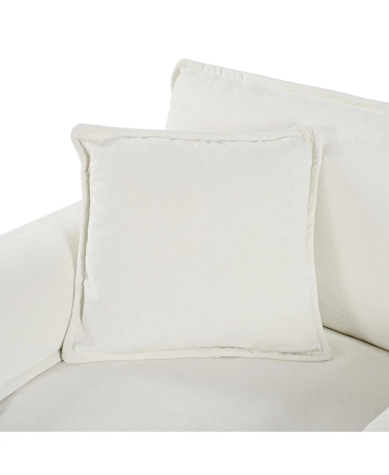 Streamdale Furniture Oversized Chenille Armchair with Toss Pillow, Modern Modular Reading Chair