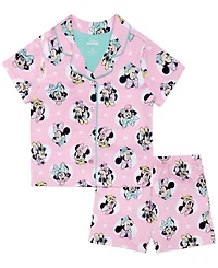 Minnie Mouse Girls' 2T-4T Notch Collar Top and Shorts, 2-Piece Set
