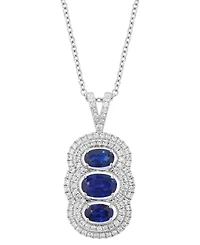 Effy Collection Emerald (7/8 ct. t.w.) & Diamond (3/8 Pendant Necklace 14k Yellow Gold
