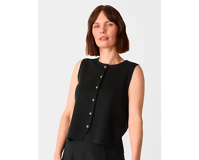 Whistles Women's Lucy Button Front Knit Tank