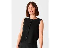 Whistles Women's Lucy Button Front Knit Tank