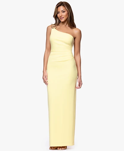 Xscape Petite One-Shoulder Ball Gown