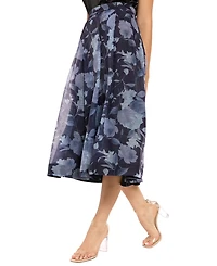 Muse Women's Pleated Printed Midi Skirt