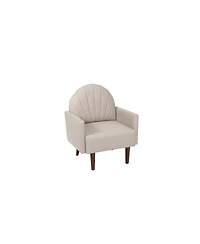 Streamdale Furniture Shell armchair with Pu leather and wooden legs