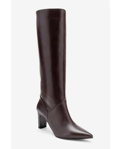 Forever and Always Women Shoes Merla Leather Block Heel Boot