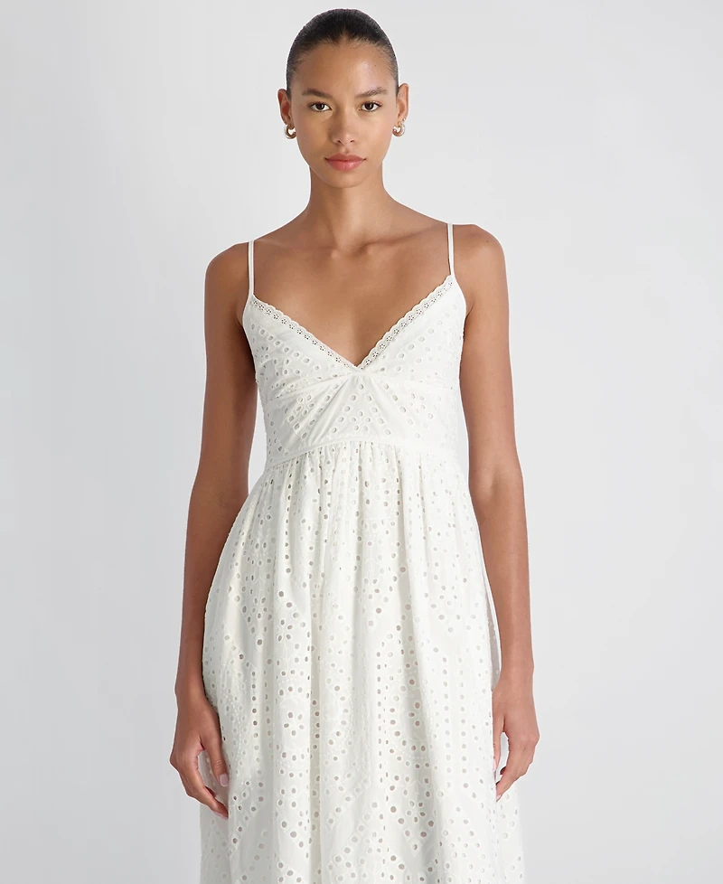 French Connection Women's V-Neck Trini Eyelet Maxi Dress