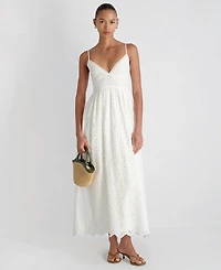 French Connection Women's V-Neck Trini Eyelet Maxi Dress