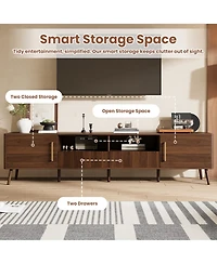 sumyeg 78 inch Cabinet Tv Stand with Soft-Close Doors, Tv Media Console Table with Cable Management