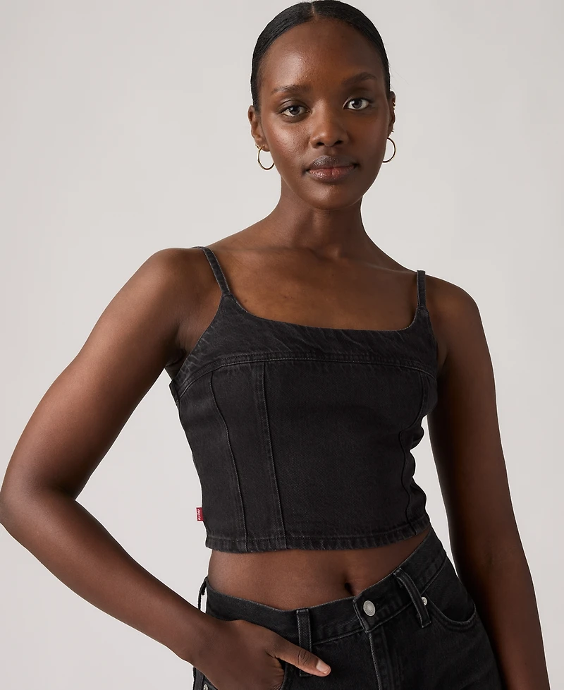 Levi's Women's Jadine Denim Cropped Camisole Tank Top