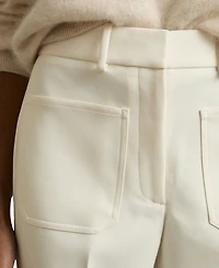 Reiss Women's Twill Patch-Pocket Flared Pants