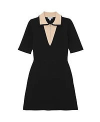 Reiss Women's Contrast-Collar Knitted Mini Dress