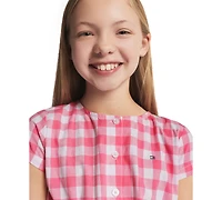 Tommy Hilfiger Girls' 7-16 Gingham Round Neck Dress