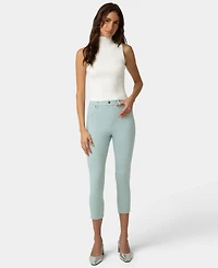 Hue Women's High-Rise Ultra-Soft Denim Capri Leggings