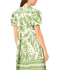 Msk Women's Short-Sleeve Button Collar Dress