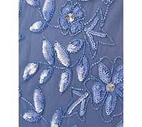 Adrianna Papell Floral-Beaded Gown