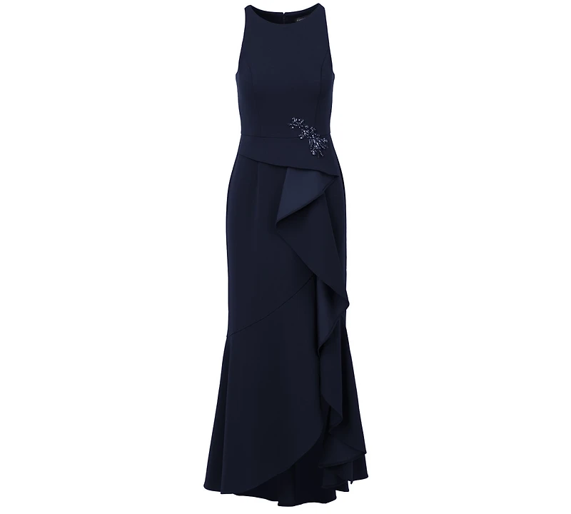 Adrianna Papell Women's Cascading-Ruffle Crepe Gown