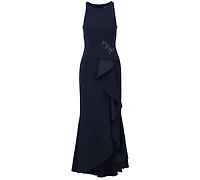 Adrianna Papell Women's Cascading-Ruffle Crepe Gown