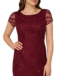 Adrianna Papell Women's Beaded Cap-Sleeve Sheath Dress