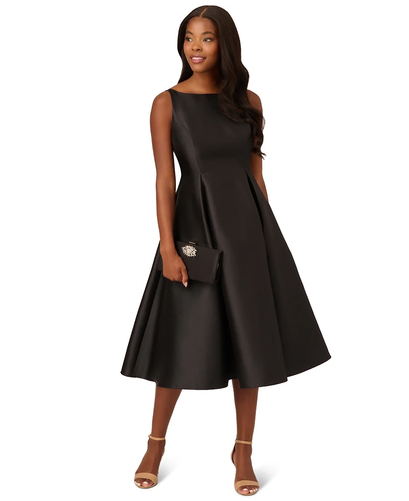 Adrianna Papell Boat-Neck A-Line Dress