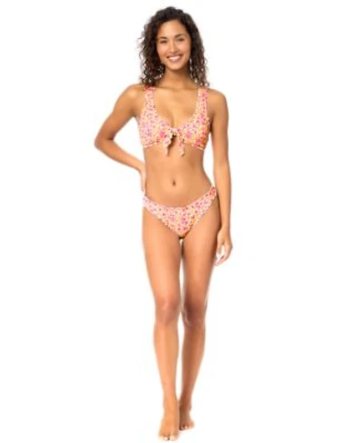 Raisins Womens Eli Printed Scoop Neck Swim Bikini Top Pull On Swim Bottoms