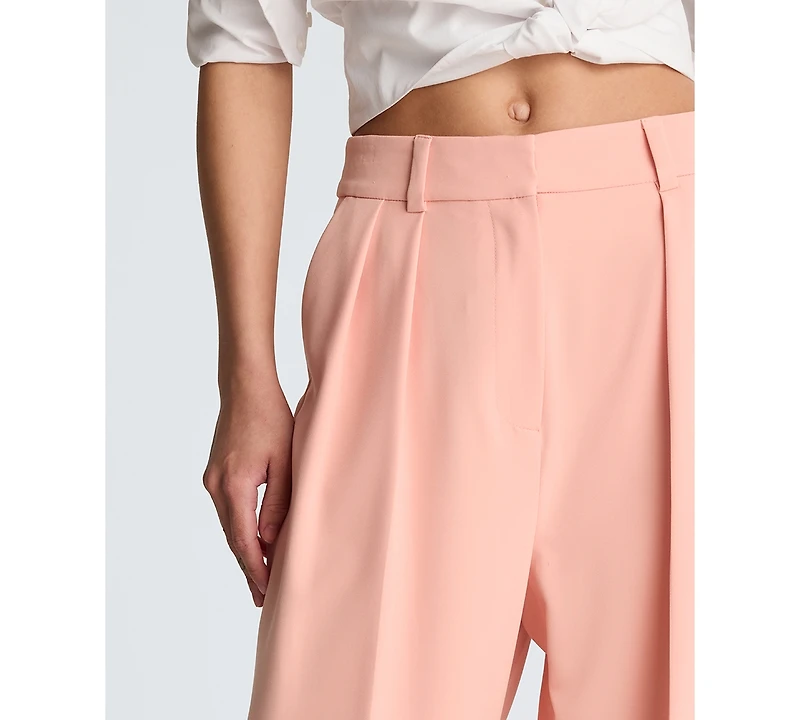 Kenneth Cole Women's Fly-Front Double Pleated Pants