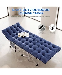 Sugift 2-Piece Folding Bed Camping Cots with Removable Cotton Mattress (2 in a set), 500 lbs