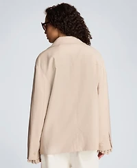 Kenneth Cole Women's Multi-Pocket Button-Front Jacket