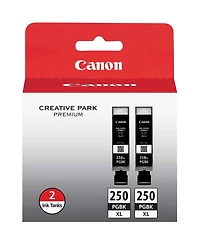 Canon Pgi-250XL High-Capacity Pigment Ink Cartridge for Select Pixma iP, Mg, Mx Series Printers, 2 Pack, Black