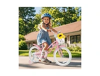 Hongge 18 Inch Kids Bike with Training Wheels and Basket for Boys & Girls-4-8 Years