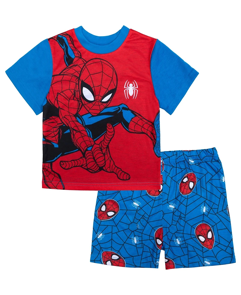 Spider-Man Boys' 4-10 Printed Short-Sleeve T-Shirt and Shorts, 2-Piece Set