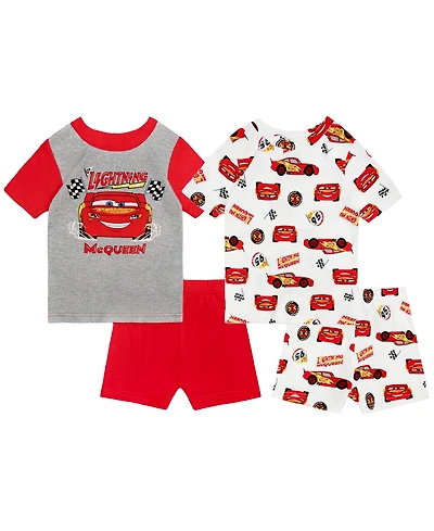 Cars Toddler Boys' 2T-4T Printed Short-Sleeve T-Shirt & Shorts, 4-Piece Set