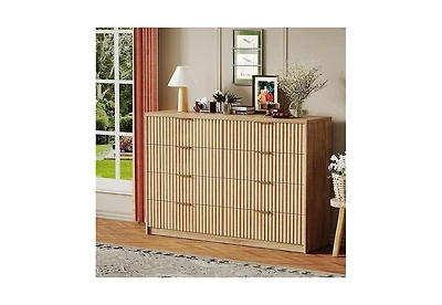 gaomon Modern 8-Drawer Dresser with Fluted Front