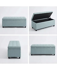 Streamdale Furniture 49.75" Furniture Baby Tufted Storage Ottoman Bench with Wooden Legs