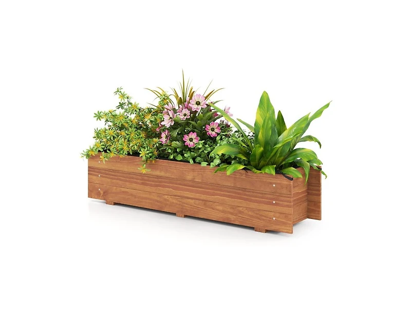 Slickblue Elevated Wooden Raised Garden Bed with Liner & Drainage