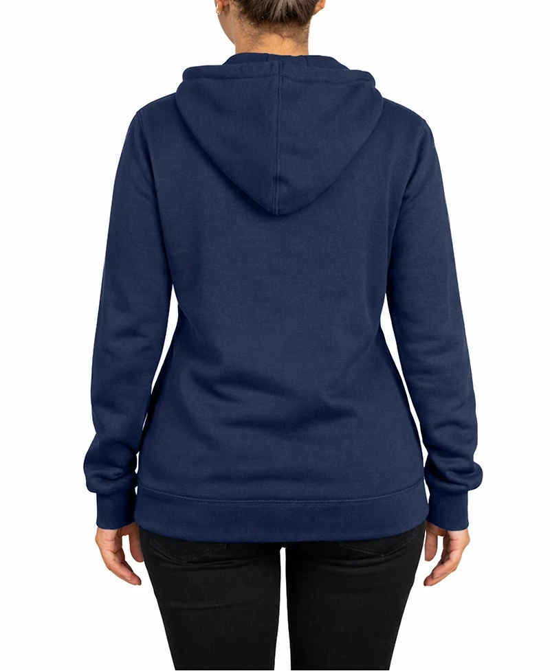 Galaxy By Harvic Women's Blue Ice Loose Fit Super Heavyweight Fleece-Lined Pullover Hoodie