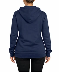 Galaxy By Harvic Women's Blue Ice Loose Fit Super Heavyweight Fleece-Lined Pullover Hoodie