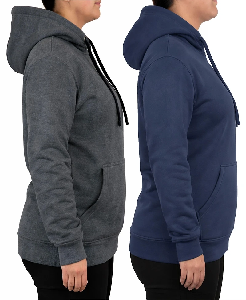 Blue Ice Women's Loose Fit Super Heavyweight Fleece-Lined Pullover Hoodie-2 Pack
