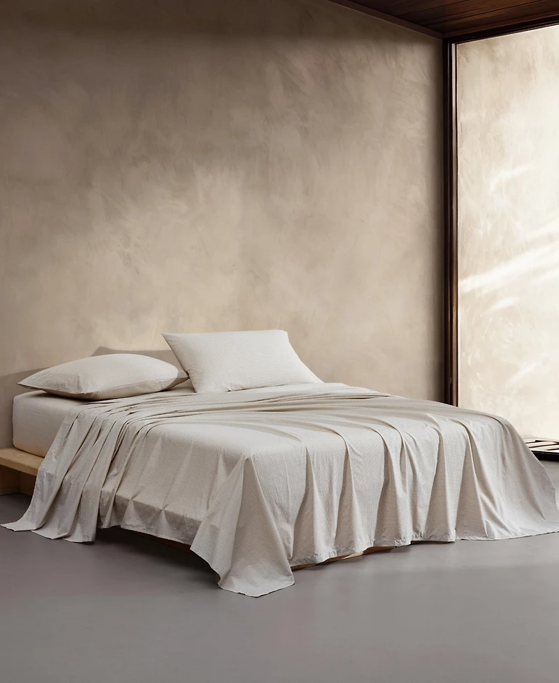 Calvin Klein Printed Washed 200-Thread Count Cotton Percale 4-Pc. Sheet Set