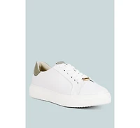 Schick Womens Lace Up Leather Sneakers