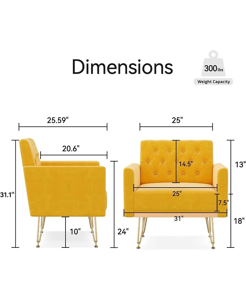 Streamdale Furniture Velvet Armchair Single Chair