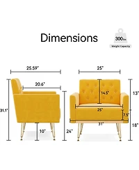 Streamdale Furniture Velvet Armchair Single Chair