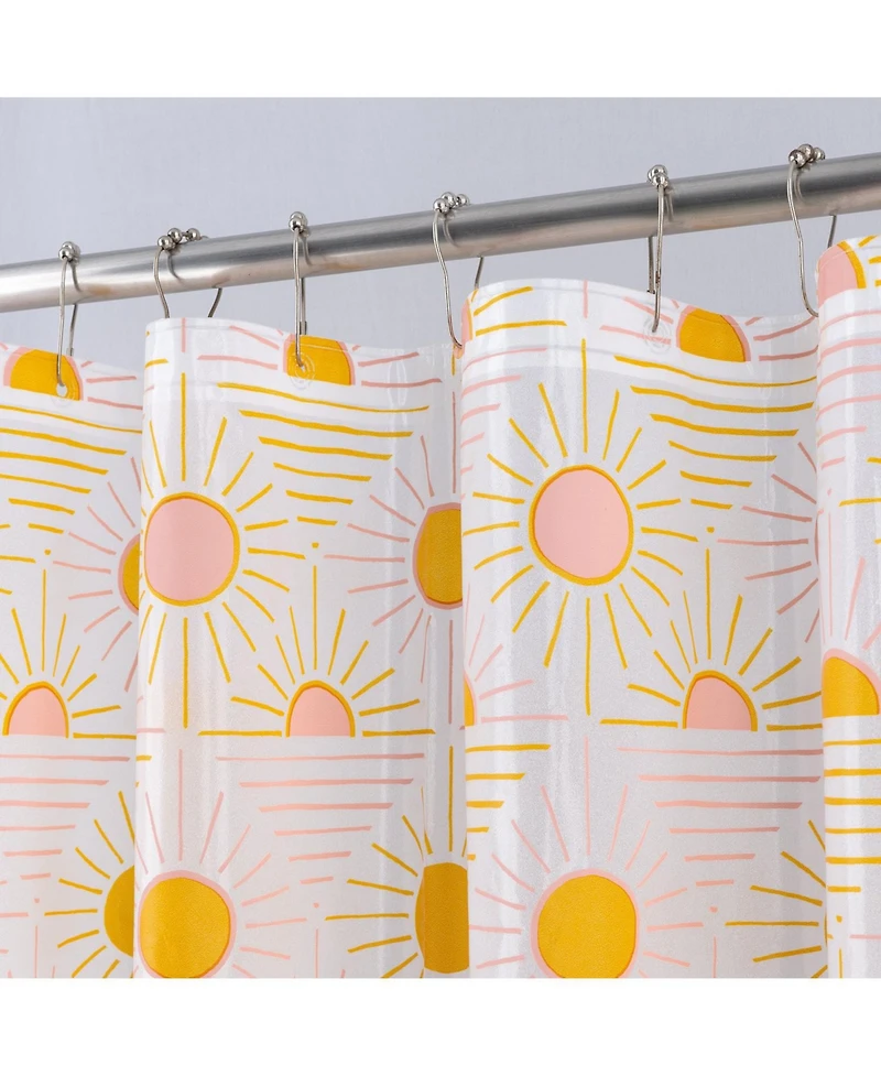 Rt Designers Collection 90GSM Peva Glit Printed Sun Shower Curtain 70" x 72" Muti color