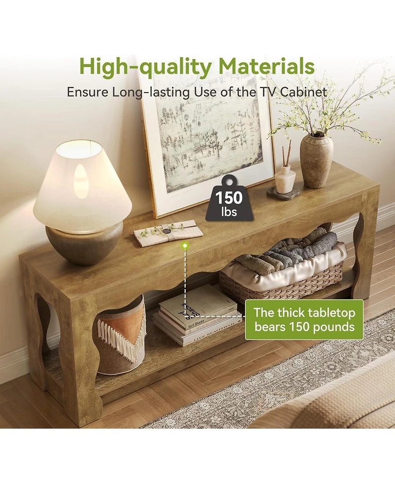 Tribesigns Tv Stand for 65 Inch Tv, Wooden Entertainment Center, Farmhouse Tv Media Console Table