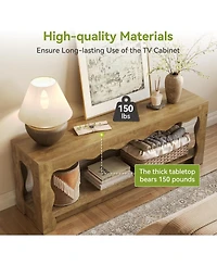 Tribesigns Tv Stand for 65 Inch Tv, Wooden Entertainment Center, Farmhouse Tv Media Console Table