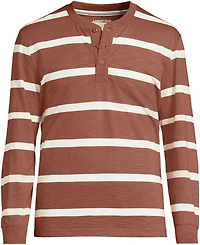 Lands' End Men's Long Sleeve Slub Henley T-Shirts
