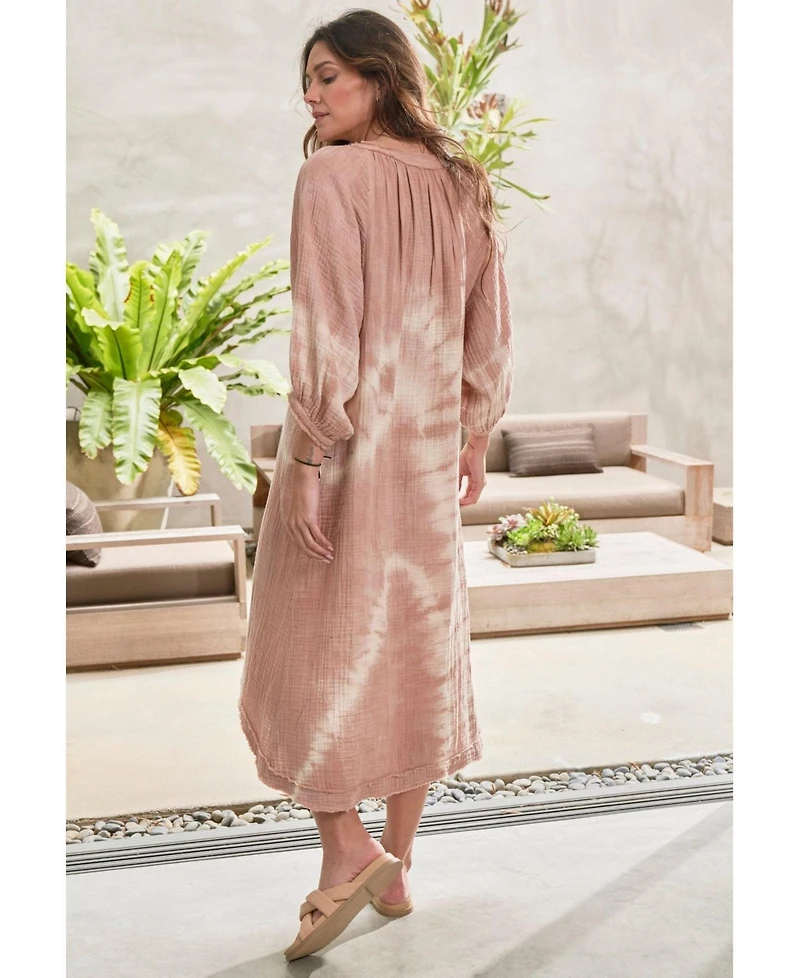Ocean+Main Women's Ocean+Main Tie Dye Gauze Dress with Pockets