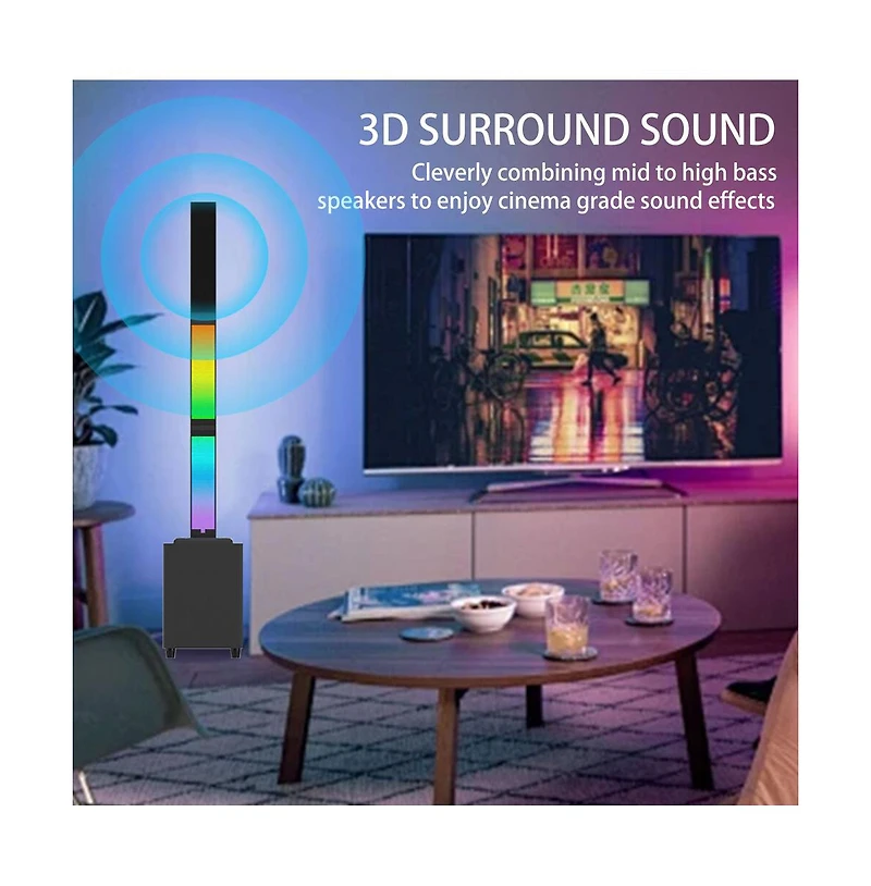 Artudatech 2.1 Channel Bluetooth Soundbar with 30W Subwoofer & Rgb Lights