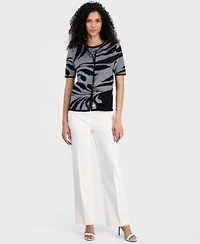 Anne Klein Printed Cardigan Sweater Top