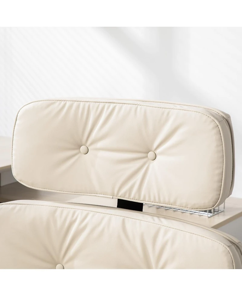 Streamdale Furniture Criss Cross Adjustable Armrests & Wheels Pu Lounge Vanity Desk Chair